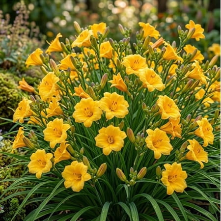 10 Stella de Oro Day Lilly Bulbs for Planting, Daylilies Fans Systems, Reblooming Daylilly Roots Hemerocallis Hardy Perennial