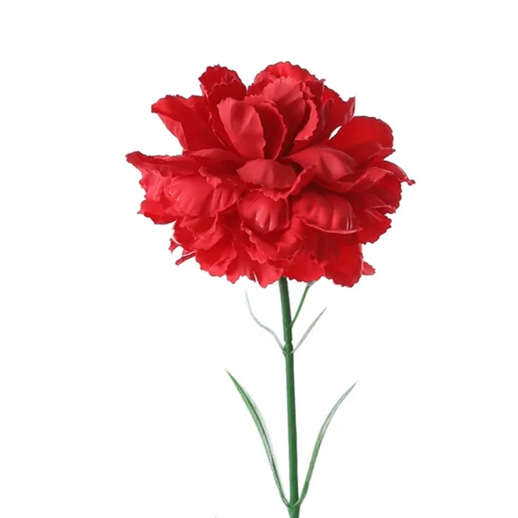 10 Stem Bouquet of Artificial Silk Flower Carnations,Single Flower Head 20" Bouquet and Green Leaf for Home Decor Table Centerpieces Bridal Wedding Party Birthday Cake Ornaments