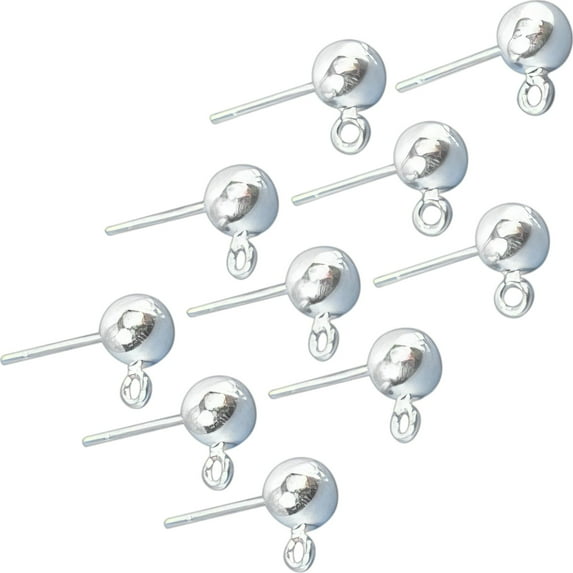 10 Sterling Silver Earrings Ball Stud Post Parts 5mm
