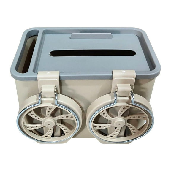 Under $10 Storage Bins, Hwkond Car Armrest Storage Box Water Cup New Car Seat Storage Box With Cup Multifunctional Car Console Side Storage Box Water Cup Tissue Phone,Beige