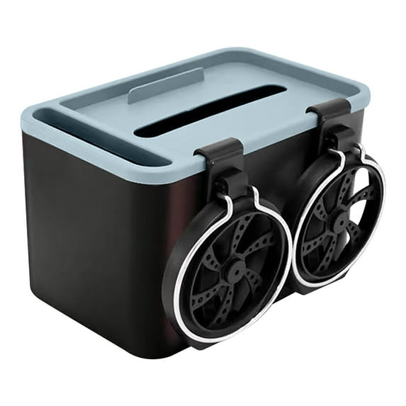 Under $10 Storage Bins, Hwkond Car Armrest Storage Box Water Cup New Car Seat Storage Box With Cup Multifunctional Car Console Side Storage Box Water Cup Tissue Phone,Black