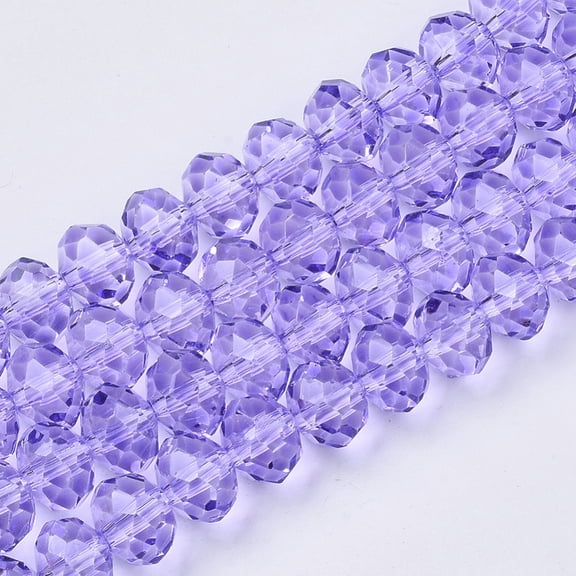 10 Strand Baking Paint Glass Beads Strands Faceted Rondelle Lilac 3x2.5mm Hole: 0.9mm about 105~110pcs/strand 29~31cm