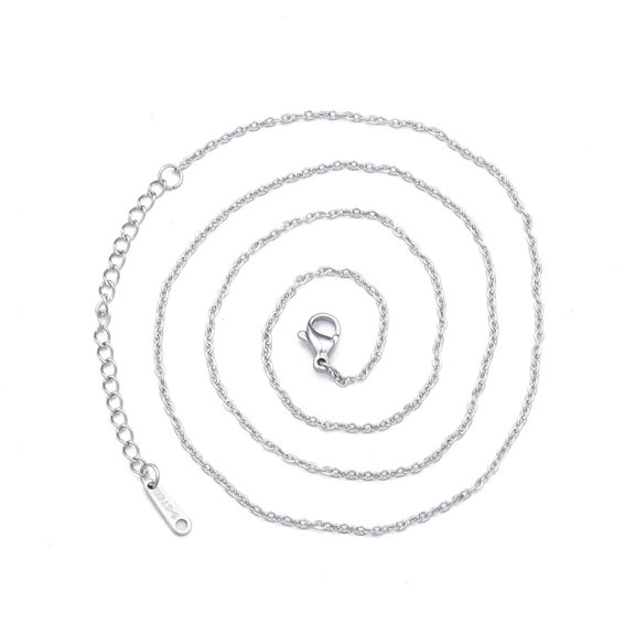 10 Strand Cable Chain Necklace 304 Stainless Steel Necklace for Men Women for Women Man Birthday Festival Elegant Gifts Personalized Jewelry Wide: 1.5mm 19.69 inch(50cm) DIY
