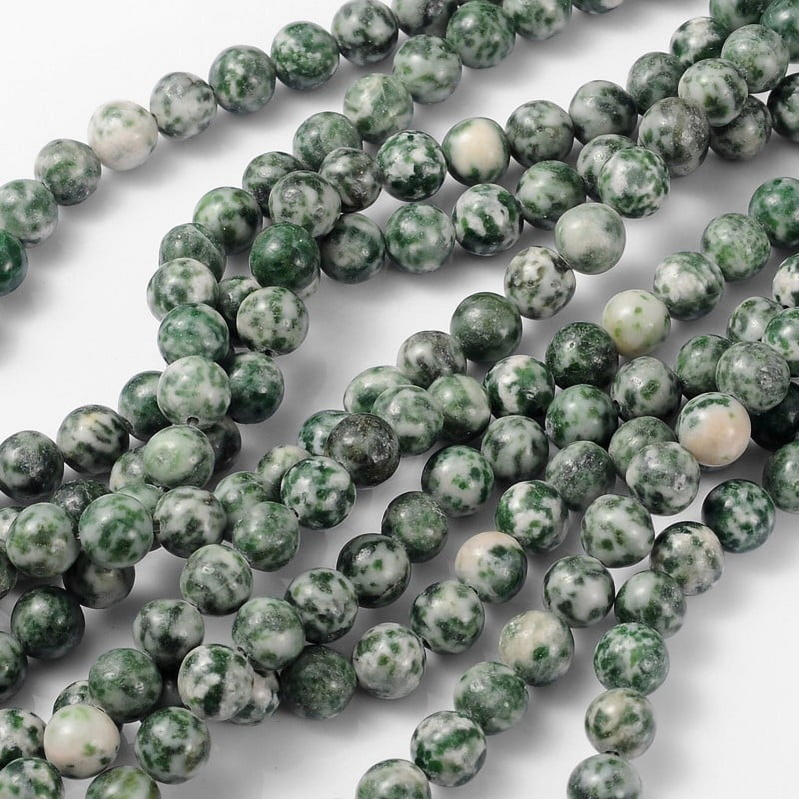10 Strand Gemstone Beads Strands Green Spot Jasper Round about 8mm in diameter hole: about 1mm about 46pcs/strand 15~16 inch