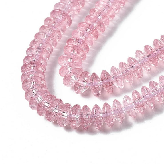 10 Strand Glass Beads Dyed & Heated Rondelle Pale Violet Red 6x3.5mm Hole: 1.2mm about 147pcs/strand 15.23 inch(38.7cm)
