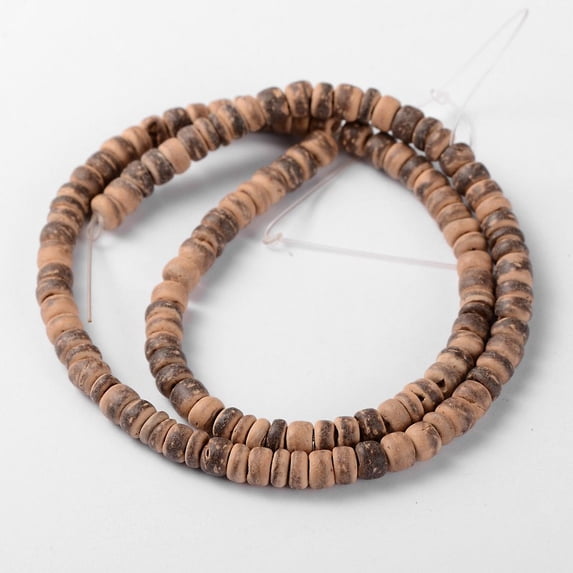 10 Strand Natural Coconut Rondelle Bead Strands 5.5x1.5~5mm Hole: 1mm 124pcs/strand 15.7 inch