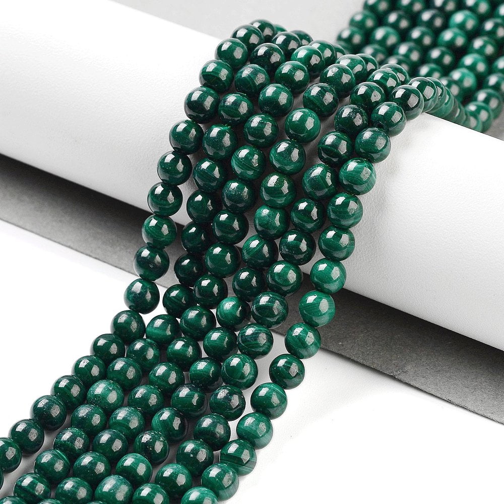 10 Strand Natural Malachite Beads Strands Round Green 4~5mm Hole: 0.7mm 40pcs/strand 8 inchDIY