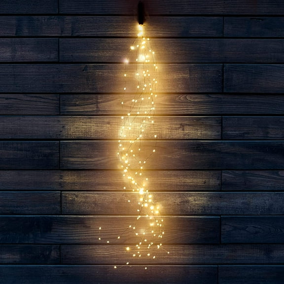 10 Strands 200 LED Firefly Bunch Lights, Waterproof, Plug in String Lights for Waterfall Vine String Lights Watering Can Lights Outdoor Garden, Warm White-1PCS