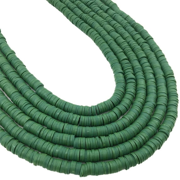 10 Strands 6mm 3200Pcs Flat Round Polymer Clay Disc Vinyl Heishi Beads Loose Handmade Beads for DIY Jewelry Making Bracelet Necklace