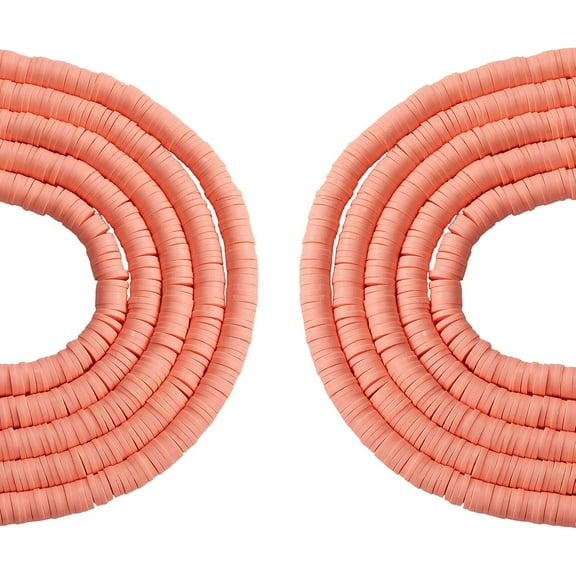 10 Strands 8mm Handmade Polymer Clay Beads Strands Flat Round Eco-Friendly Disc Heishi Beads Loose Spacer Beads for Jewelry Making Tomato Blue 10strands