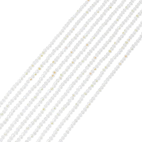 10 Strands 930pcs Transparent Glass Bicone Bead 4mm Faceted Beads Strands Crystal Beads Glittery Beads Small Spacer Beads for Bracelets Necklaces Making Hole:1mm