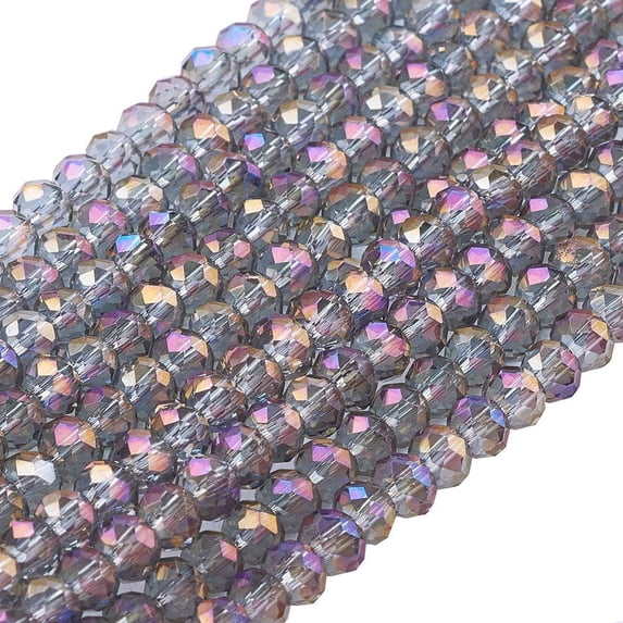 10 Strands of 2mm Wholesale Dark Violet Briolette Glass Beads Faceted Spacer Beads Briollete Rondelle Shaped Colorful