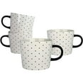 thumbnail image 1 of 10 Strawberry Street OOGLE-4MUG-BLK 13 fl oz Oogle Polka Dot Mug, Black & White - Set of 4, 1 of 1