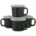 thumbnail image 1 of 10 Strawberry Street 16 fl oz Set of 4 Soup Mug with Lid, Charcoal Gray, 1 of 2