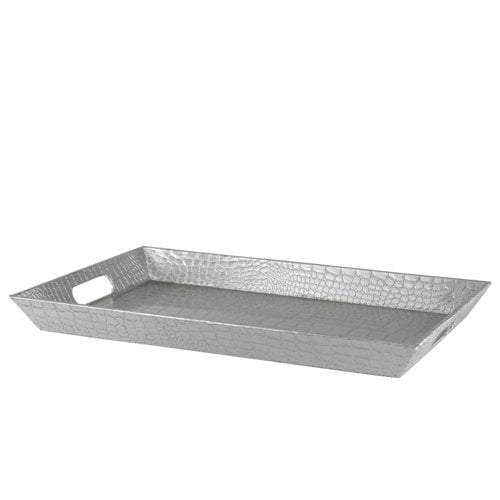 10 Strawberry Street 18" x 12" Rectangular Serving Tray, Patent Crocodile