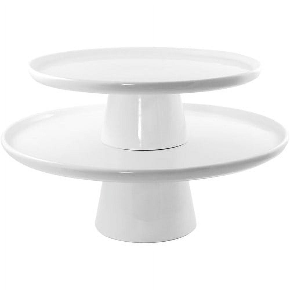 10 Strawberry Street 2 Piece Cake Stand Set, White