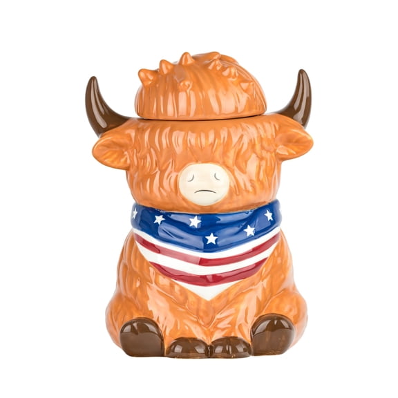 10 Strawberry Street American Highland Cow Canister