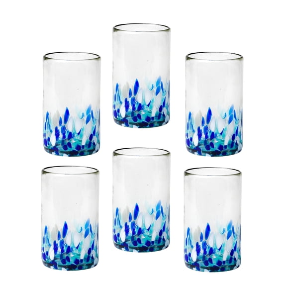10 Strawberry Street Bahia Hiball Handblown Mexican Glass, Set of 6