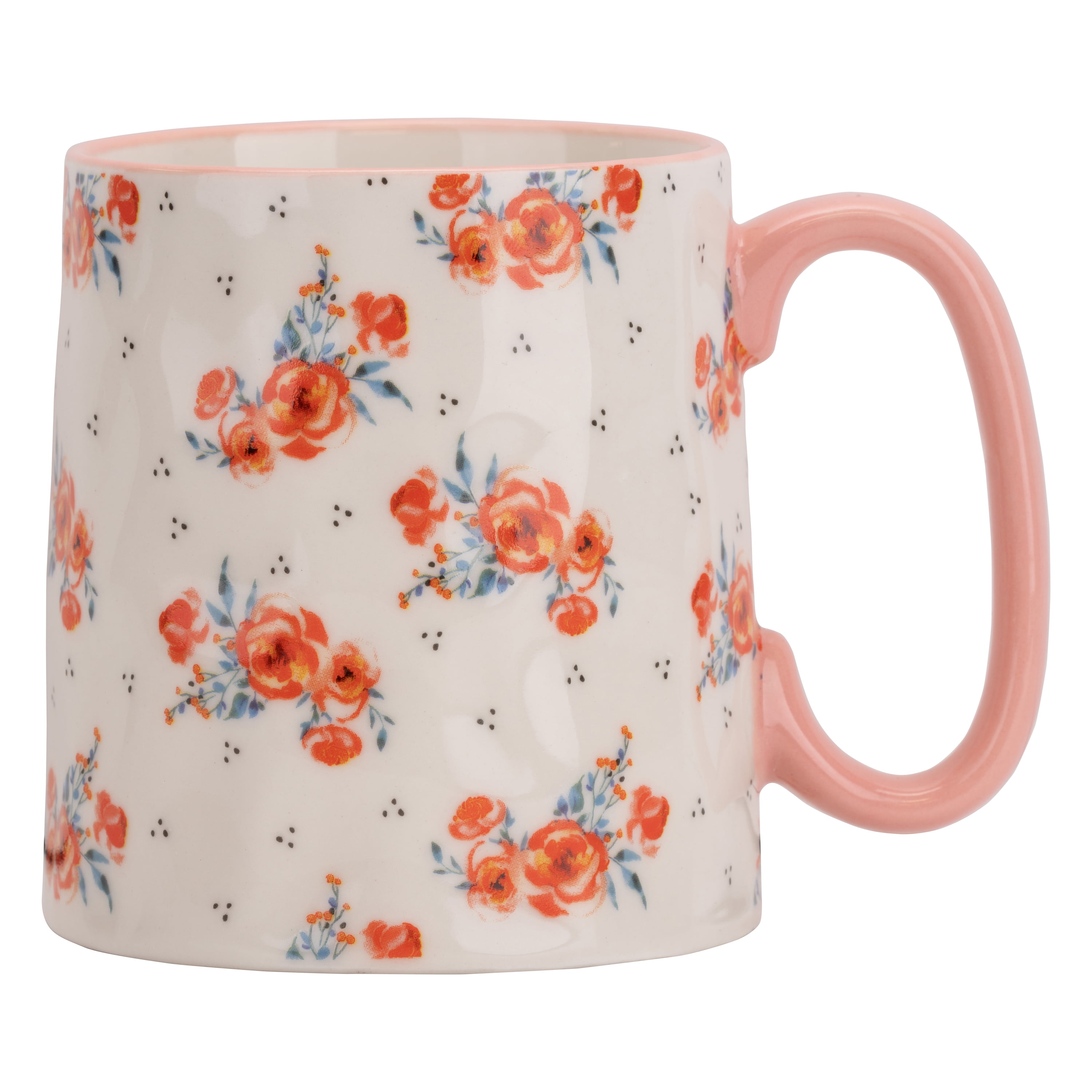 10 Strawberry Street Bella Line Floral Blue 14 oz. Ceramic Mug, Set of 4 -  Walmart.com