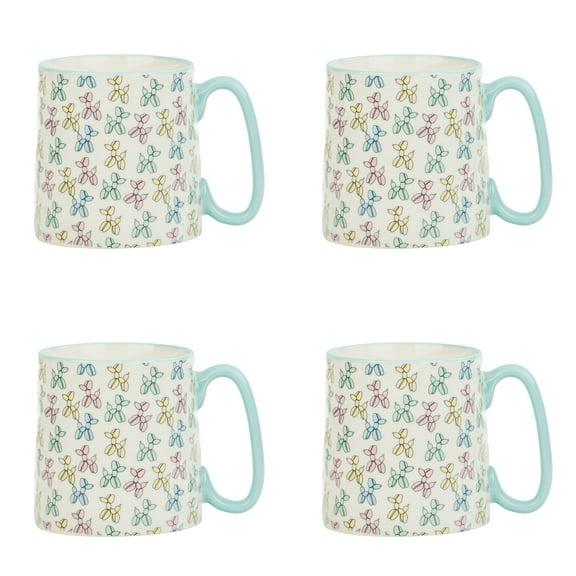 10 Strawberry Street Bella Mug, Balloon Dog, Set of 4