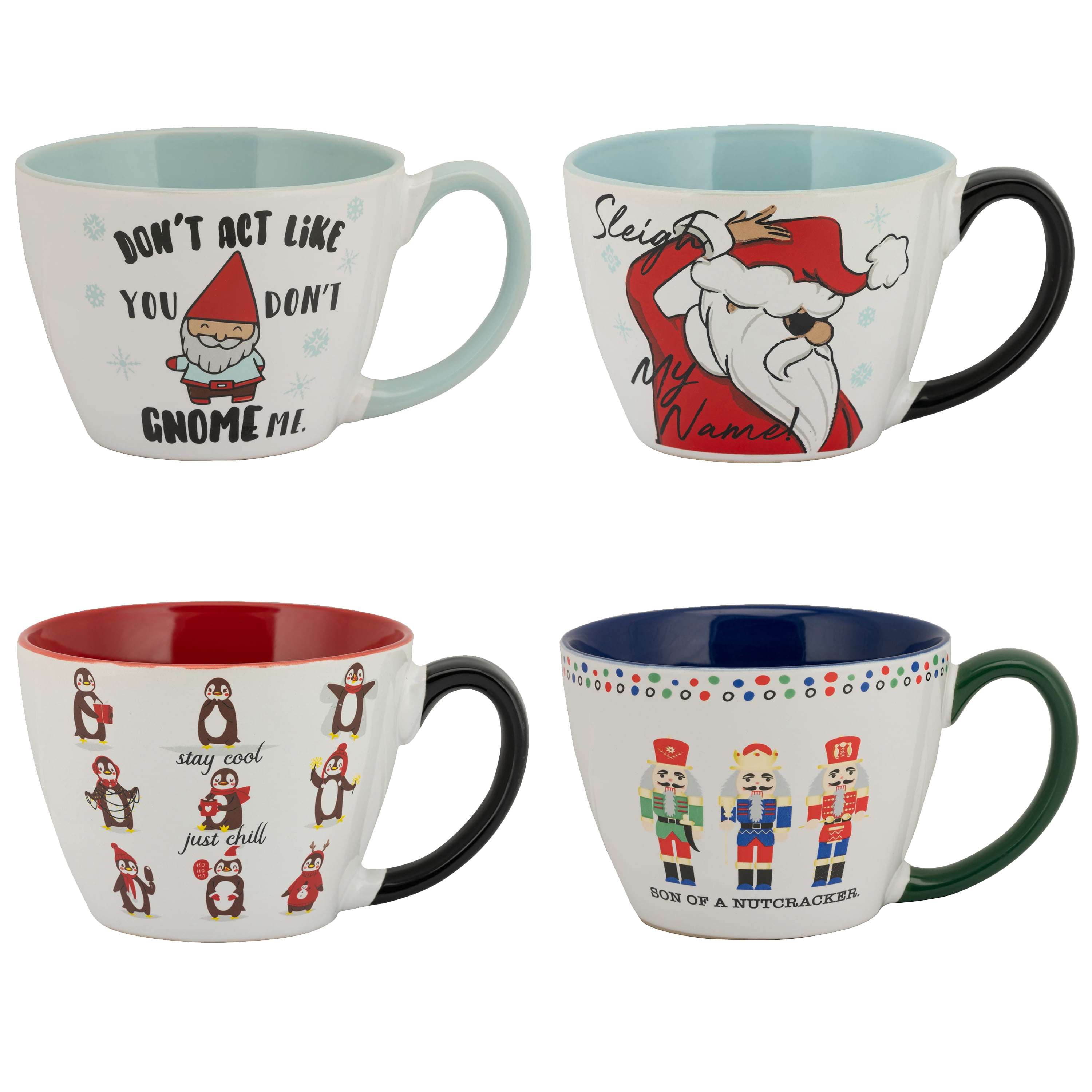 10 Strawberry Street Christmas XL Mugs, Set of 4