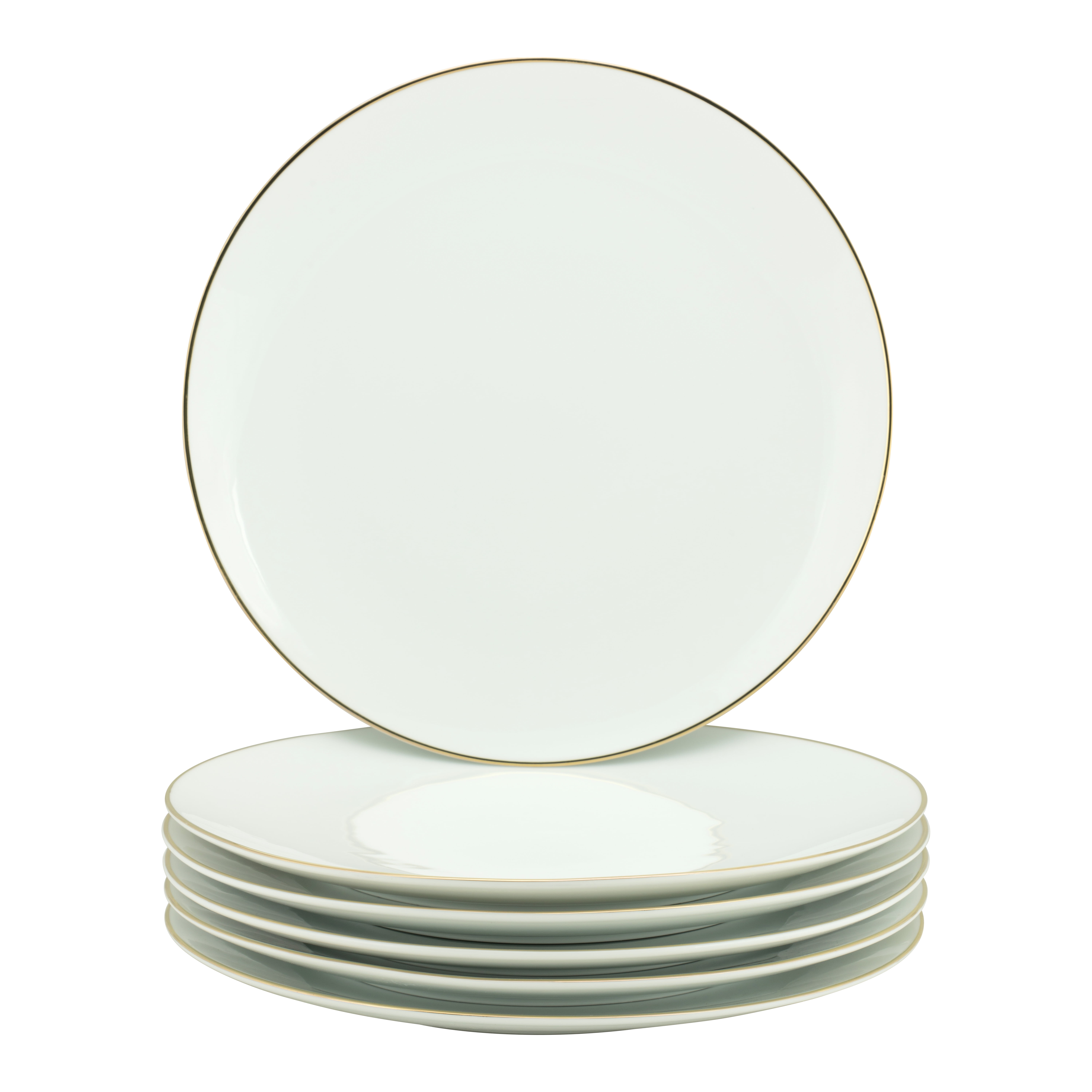 10 Strawberry Street Coupe Gold Line Porcelain Charger Plate Set of 6
