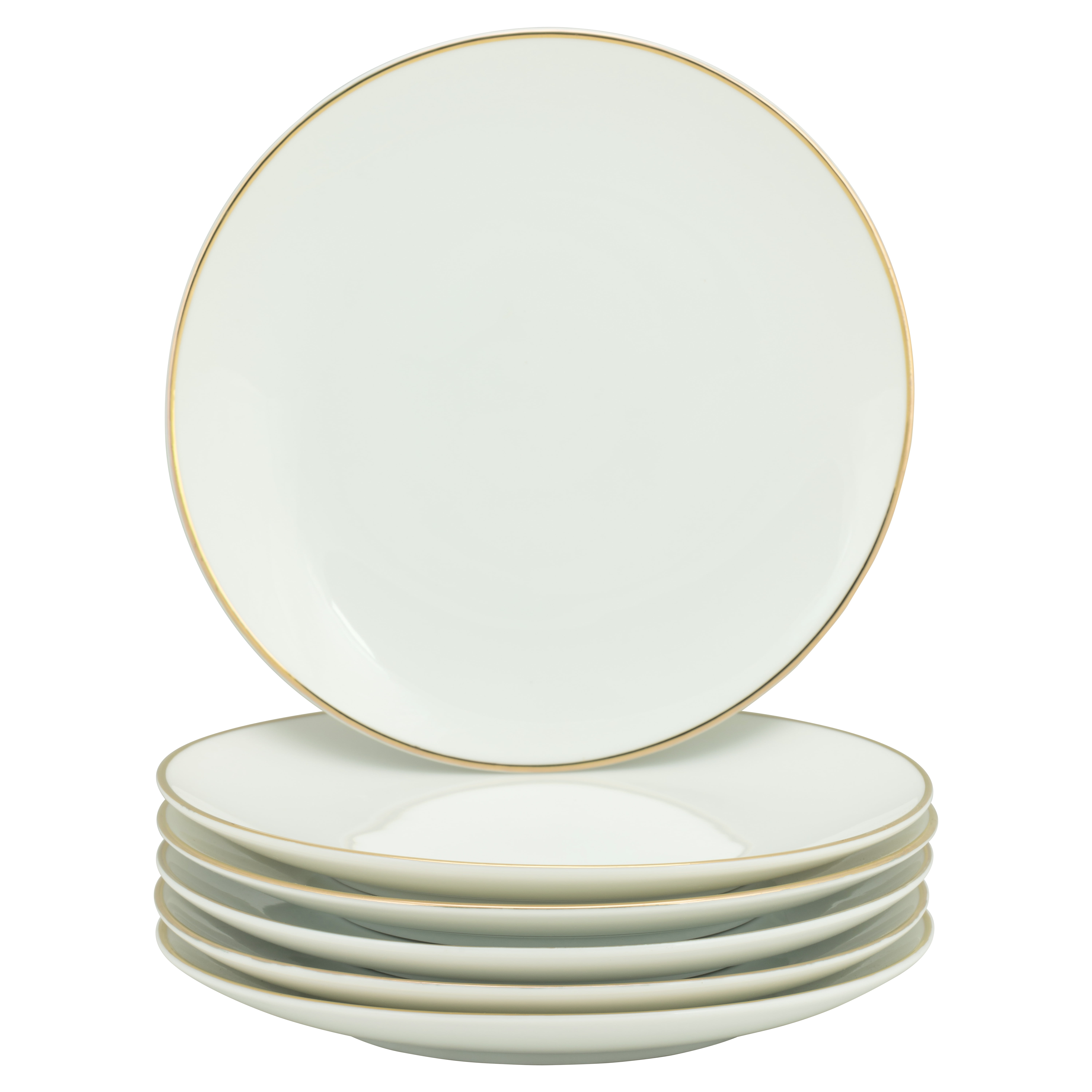 10 Strawberry Street Coupe Gold Line Porcelain Salad Plate Set of 6