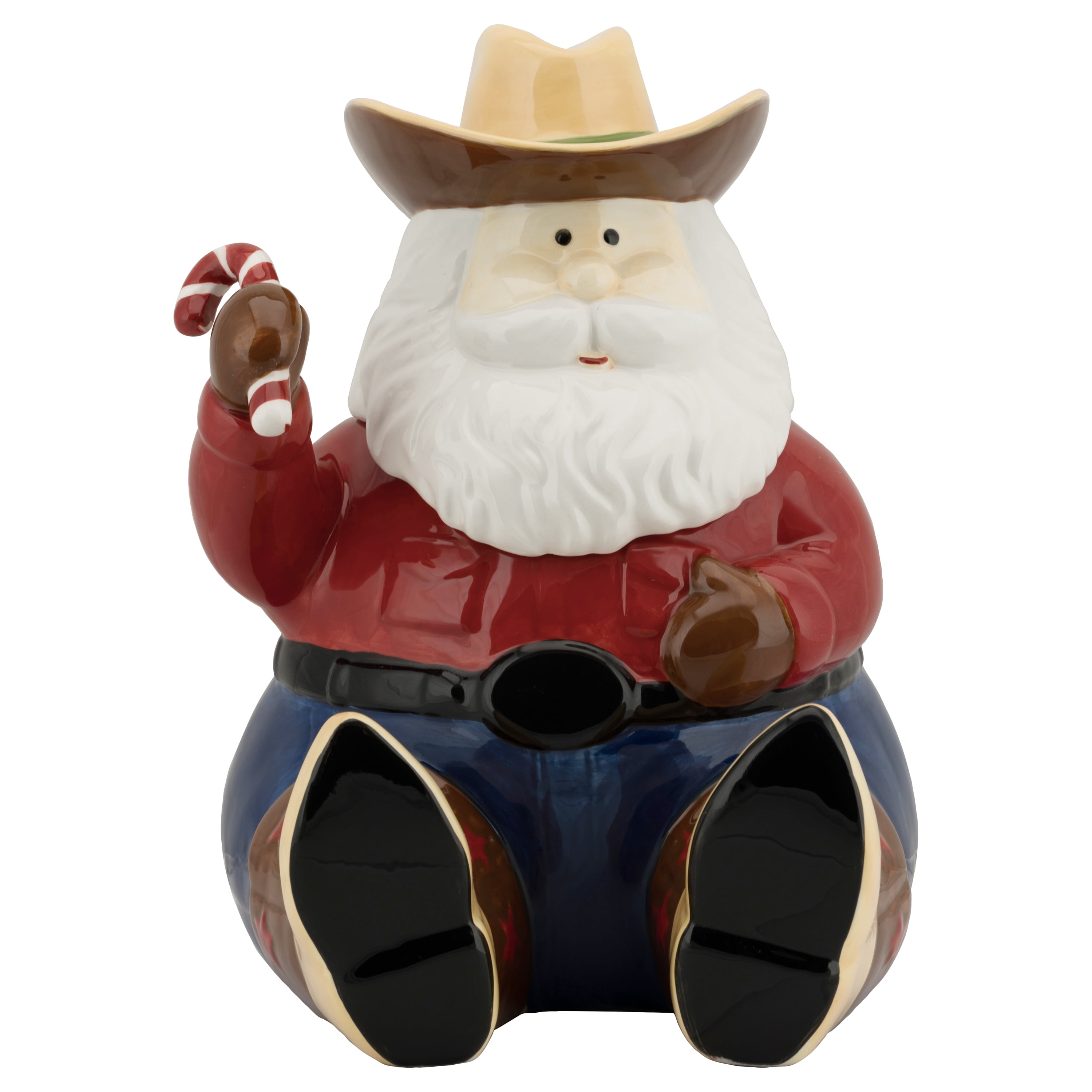 10 Strawberry Street Cowboy Santa Cookie Jar