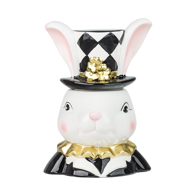 10 Strawberry Street Dapper Rabbit Canister, Black & White - Walmart ...