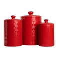 thumbnail image 1 of 10 Strawberry Street Diamond 3 Piece Canister Set, Red, 1 of 6
