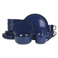thumbnail image 1 of 10 Strawberry Street Double Line 16 Piece Stoneware Dinnerware Set, Cobalt Blue, 1 of 7