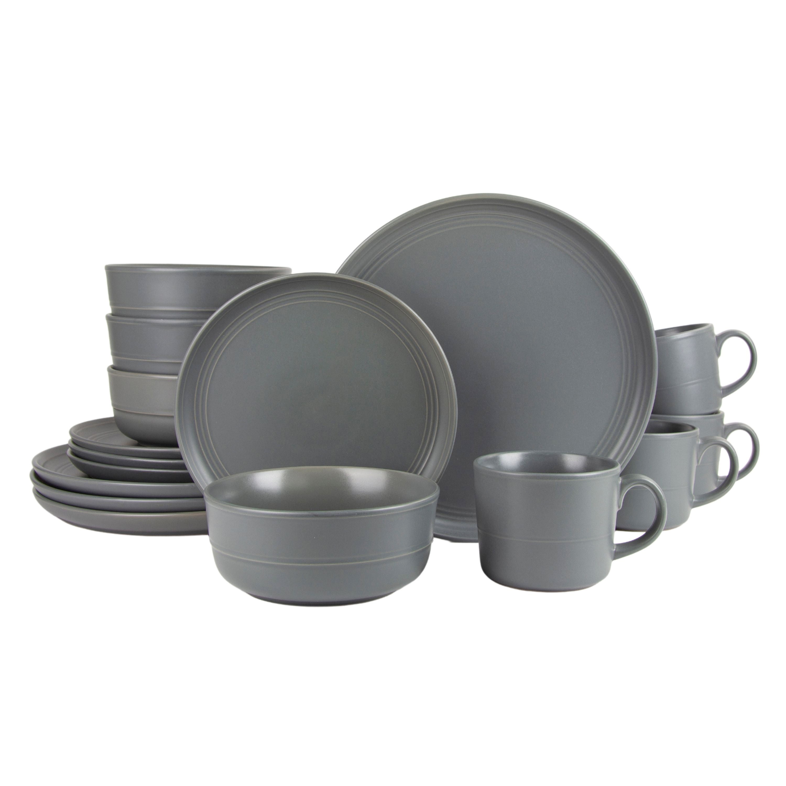 10 Strawberry Street Double Line 16 Piece Stoneware Dinnerware Set