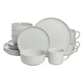 thumbnail image 1 of 10 Strawberry Street Double Line 16 Piece Stoneware Dinnerware Set, White, 1 of 9