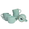 thumbnail image 1 of 10 Strawberry Street Double Line 3.75"/12 fl oz Stoneware Mug, Set of 6, Seafoam, 1 of 4