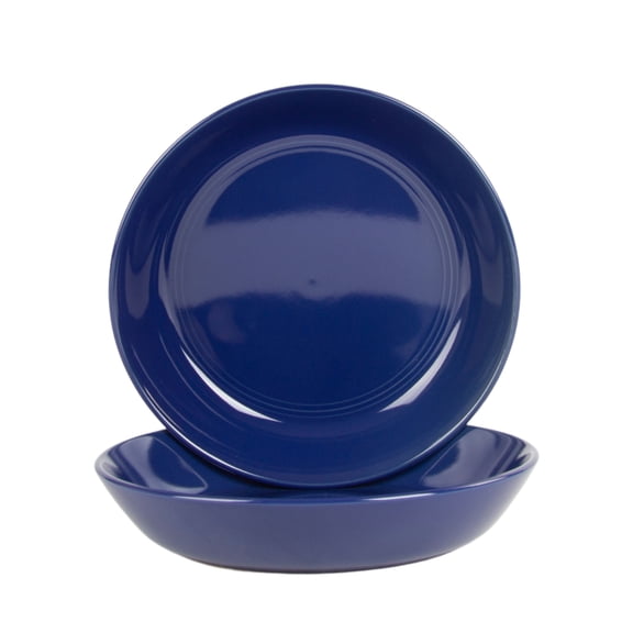 10 Strawberry Street Double Line 9.5"/36 oz Round Dinner Bowl, Set of 2, Cobalt Blue