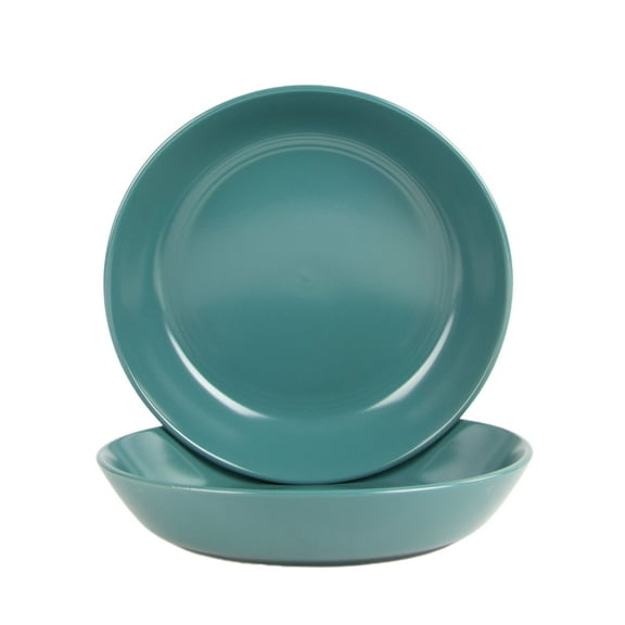 10 Strawberry Street Double Line 9.5"/36 oz Round Dinner Bowl, Set of 2, Emerald Green