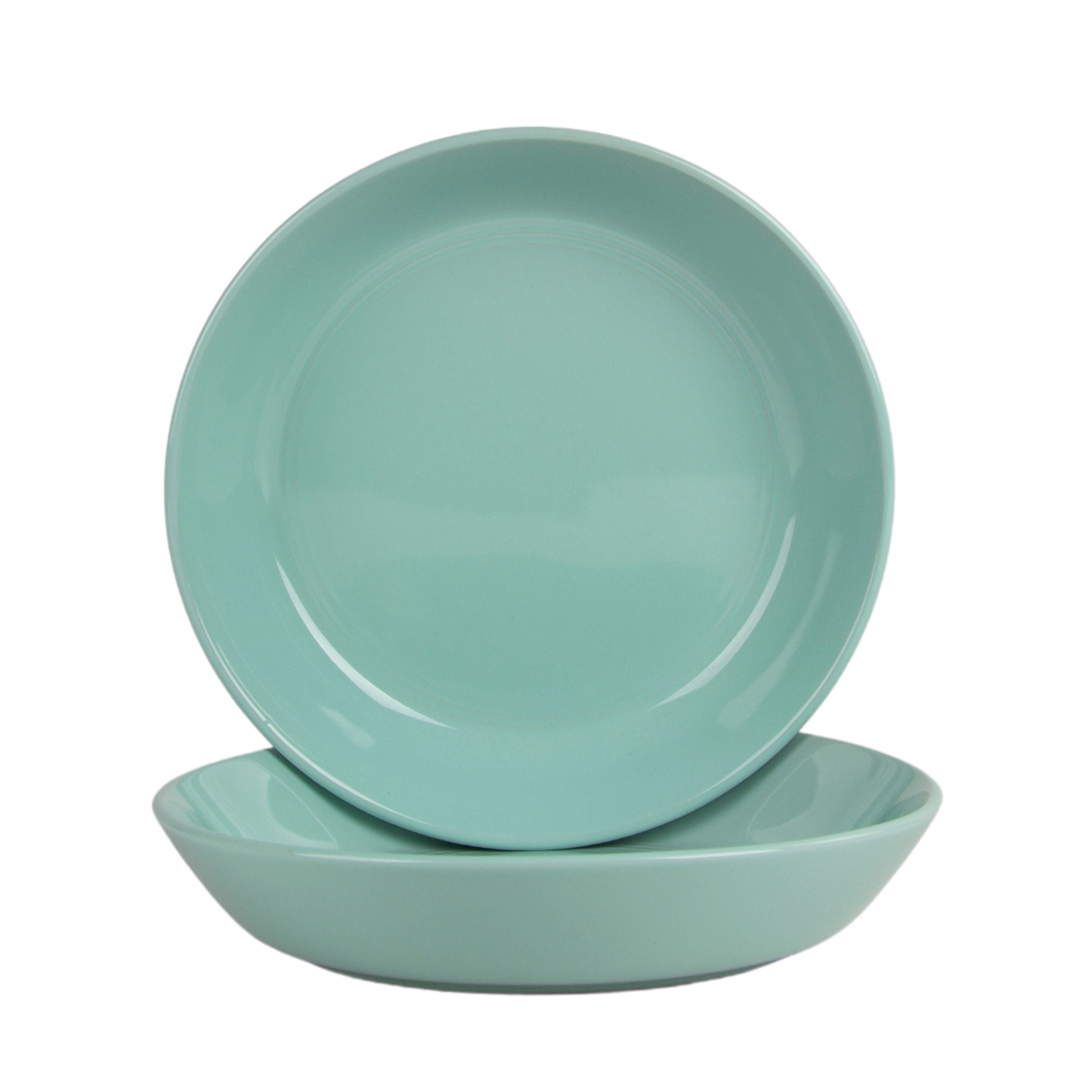 10 Strawberry Street Double Line 9.5"/36 oz Round Dinner Bowl, Set of 2, Seafoam