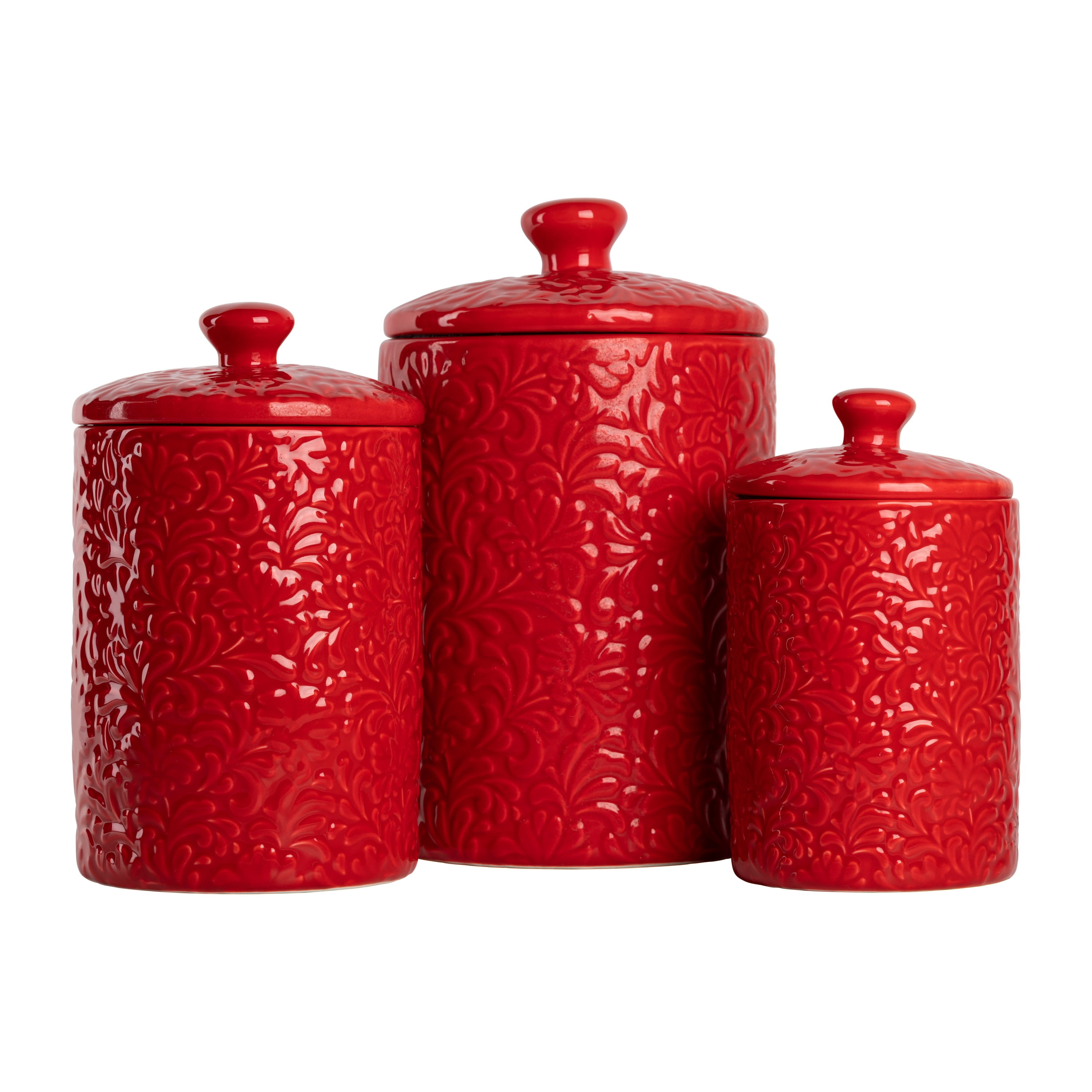 10 Strawberry Street Everyday Coffee, Sugar, Flour 3 Piece Canister Set,  White/Black (As Is Item) - Bed Bath & Beyond - 29063736