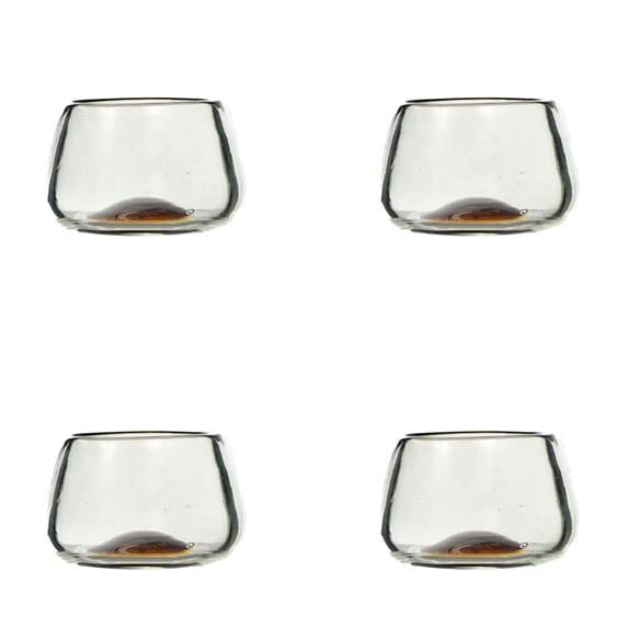 10 Strawberry Street La Ruta Tequila Tasting Copita Mexican Glassware, set of 4, Amber