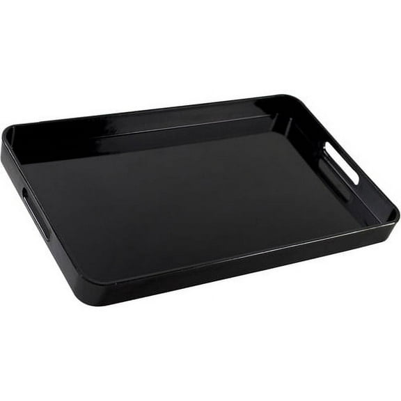 10 Strawberry Street Lacquer Rectangular Serving Tray, Black