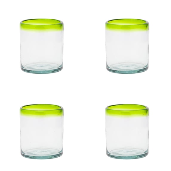 10 Strawberry Street Lime Rim Mexican Glassware, DOF, Set of 4