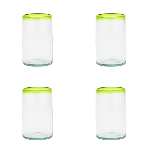 10 Strawberry Street Lime Rim Mexican Glassware, Hiball, Set of 4