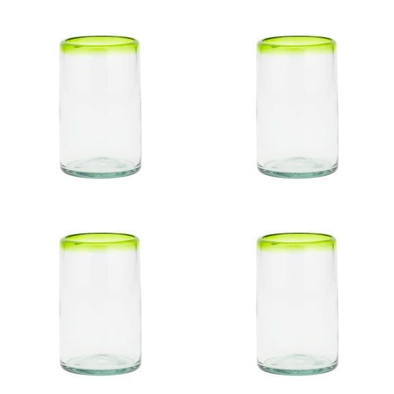 10 Strawberry Street Lime Rim Mexican Glassware, Hiball, Set of 4