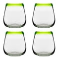thumbnail image 1 of 10 Strawberry Street Lime Rim Mexican Glassware, Stemless Wine, Set of 4, 1 of 4