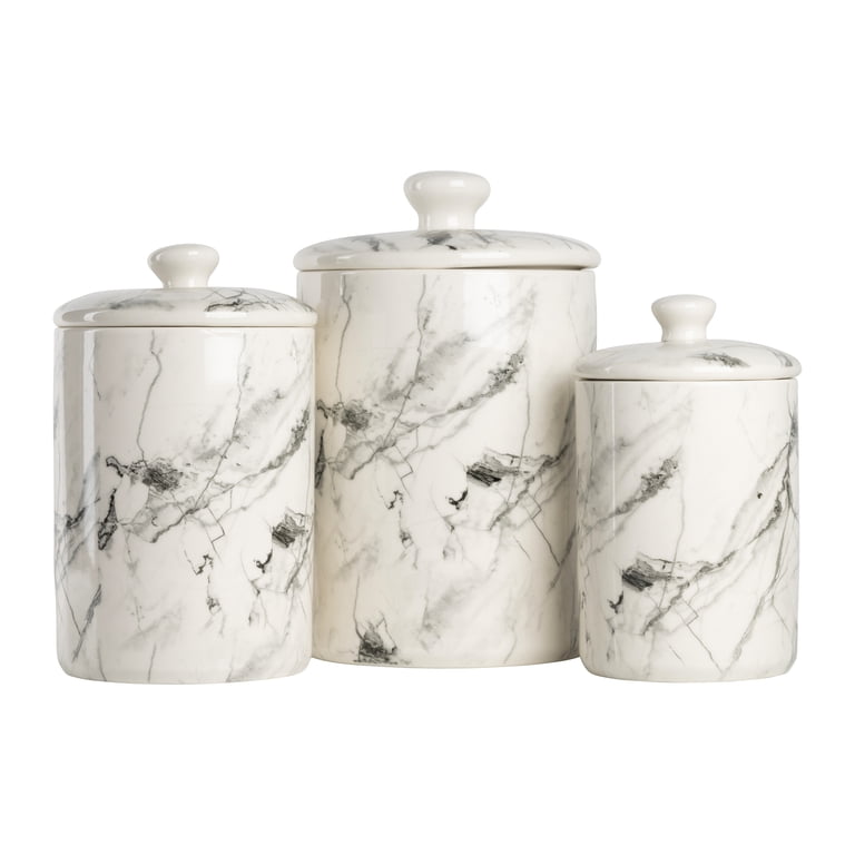 10 Strawberry Street Marble 3 Piece Canister Set - 38oz, 72oz