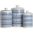 thumbnail image 1 of 10 Strawberry Street CAN3-MARINA-BLU 3 Piece Marina Canister Set, White & Blue, 1 of 3