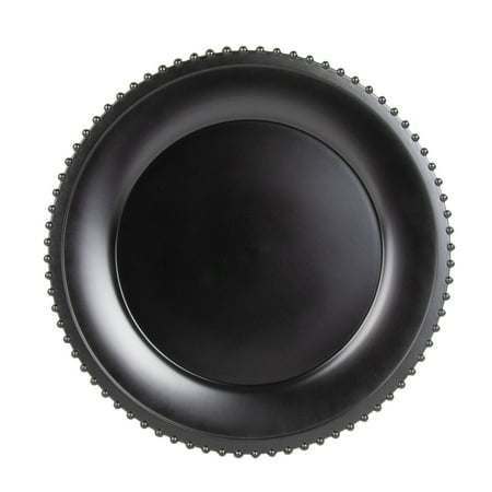 10 Strawberry Street Matte Black Belmont 13" Lacquer Charger, Set of 12