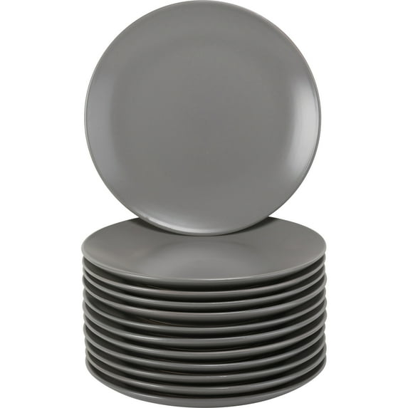 10 Strawberry Street Matte Grey Coupe 7.75" Salad Plate - Set of 12