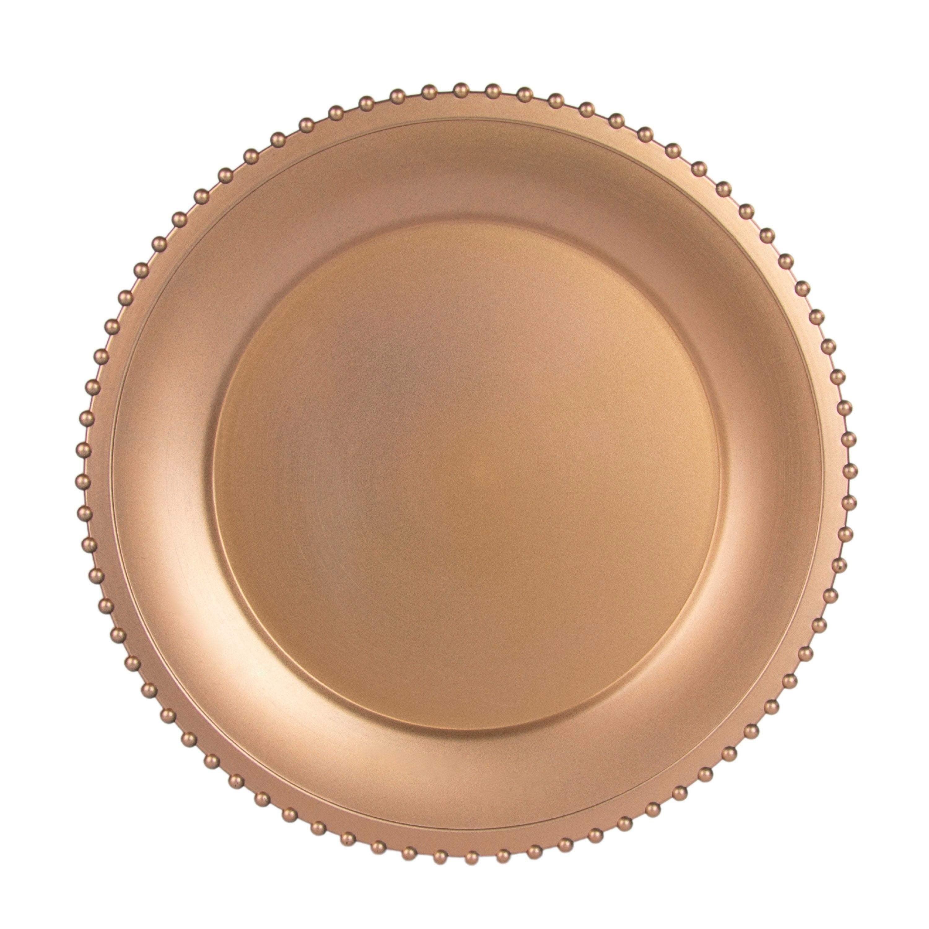 10 Strawberry Street Matte Rose Gold Belmont 13" Round Lacquer Charger, Set of 12
