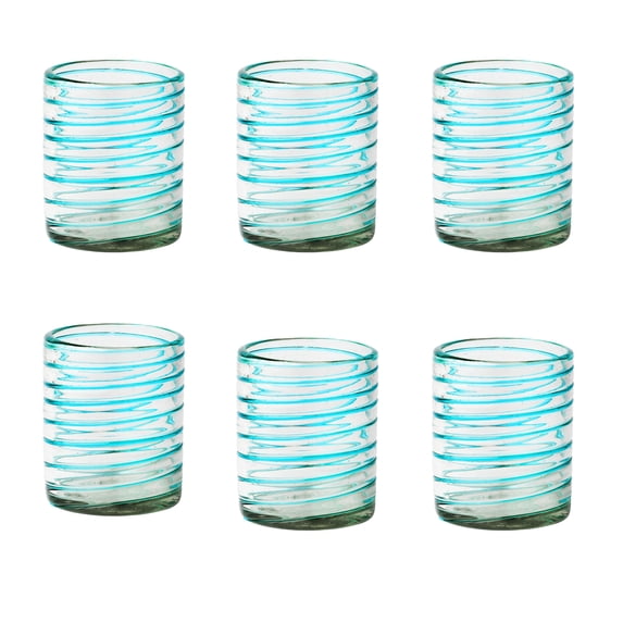 10 Strawberry Street Meridia DOF Handblown Mexican Glass, Set of 6